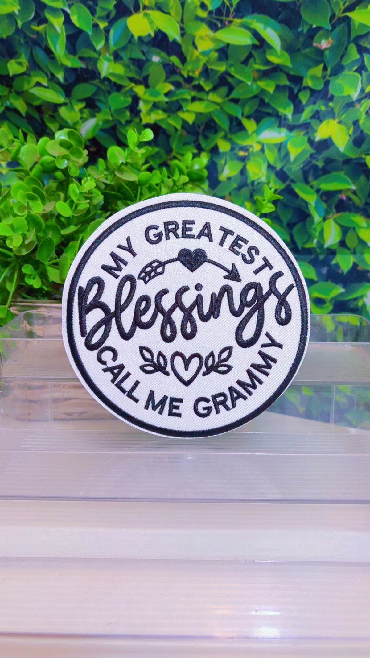 My greatest blessing call me grammy medium iron on patch