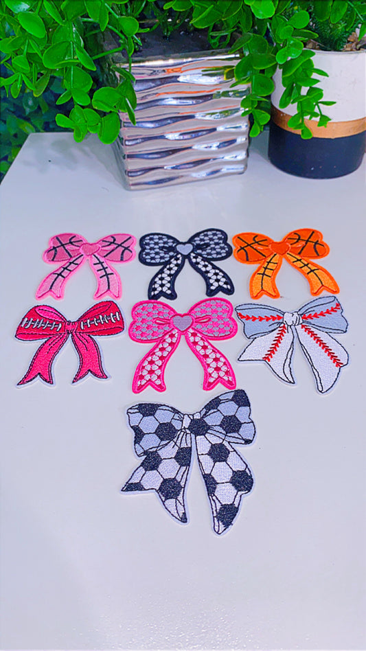 7 piece Bow set of iron on patches