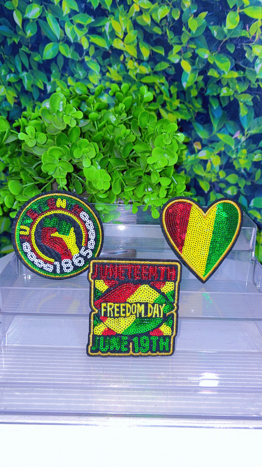Juneteenth iron on patch set