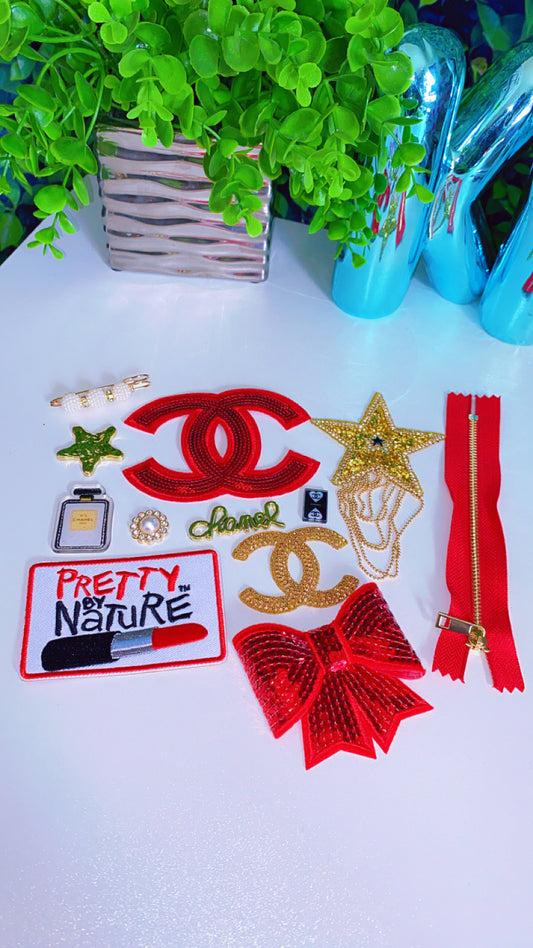 Pretty by nature iron on patch set