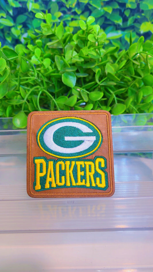 Leather sports iron on patch