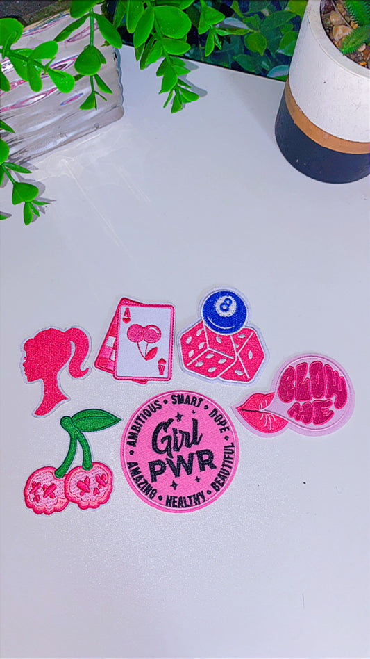 Girl power iron patch set of 6