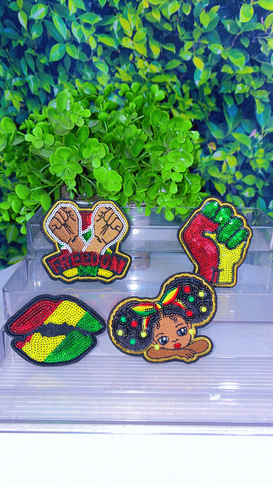 Juneteenth iron on patch set