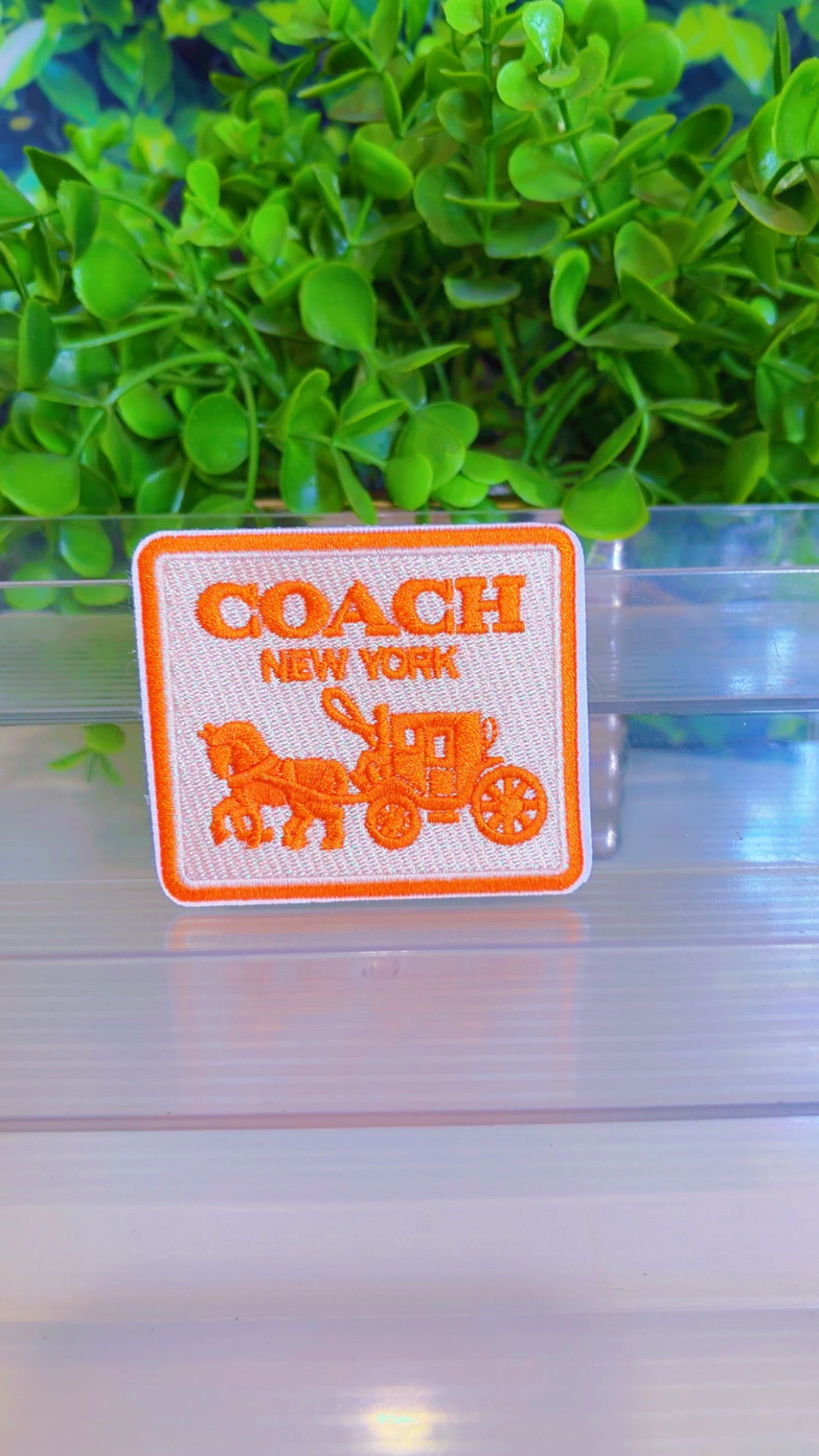 Orange iron on patch
