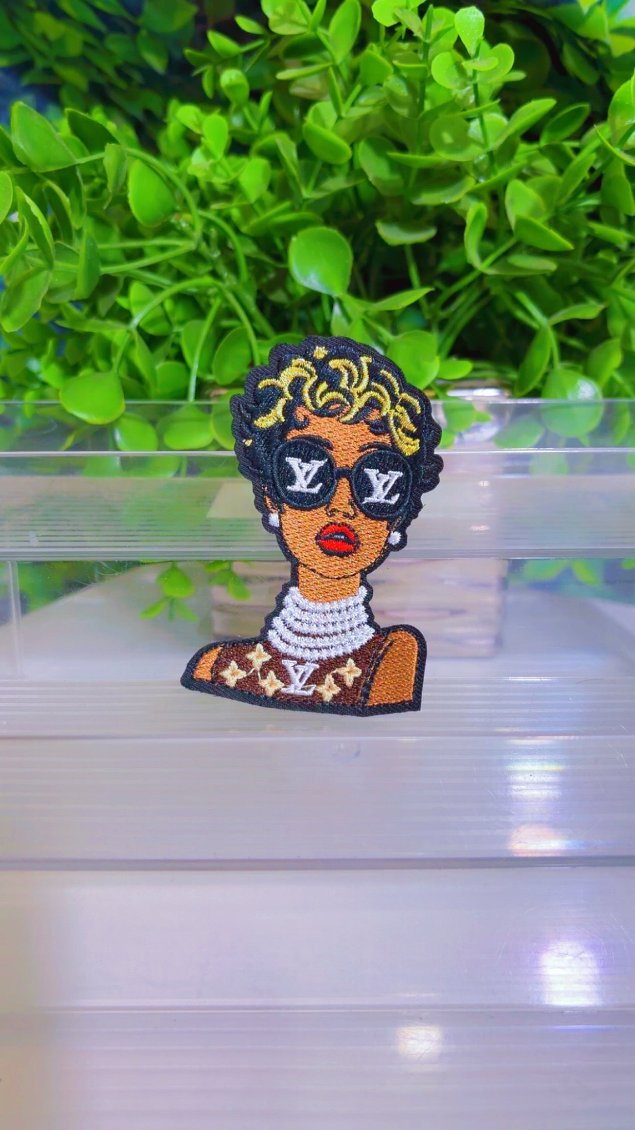 Lady iron on patch