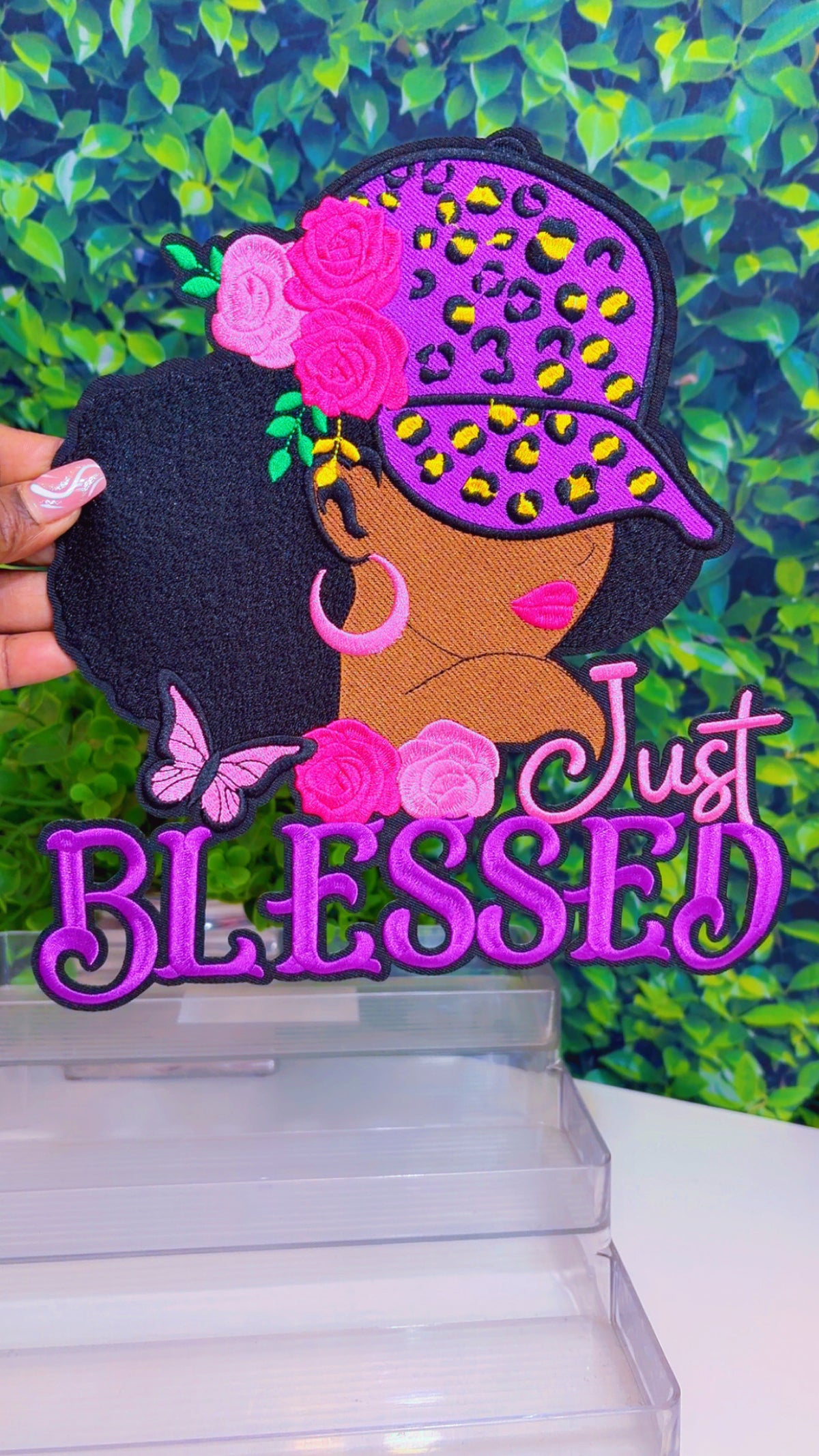 Just blessed iron on patch big,medium size option