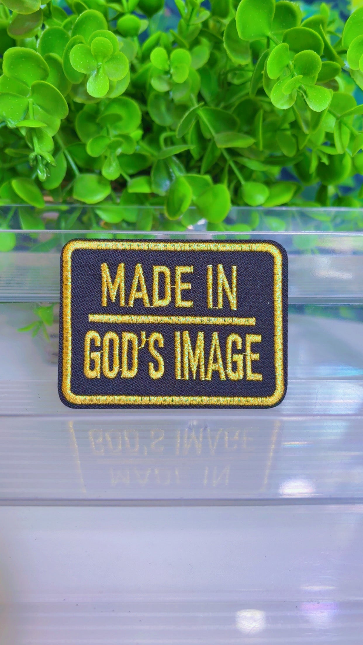 Made in God Image iron on patch