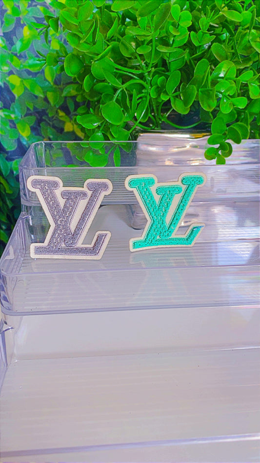 Gray & teal iron patch set