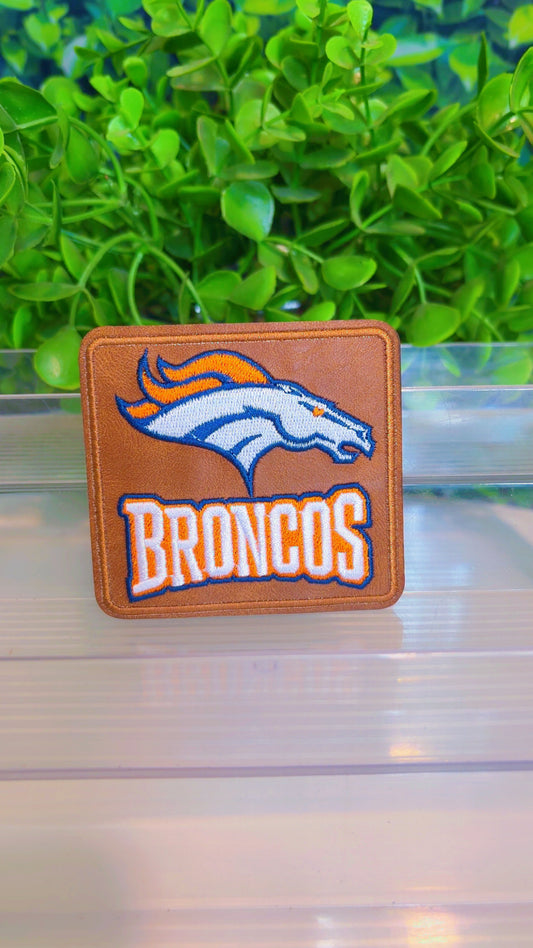 Leather sports iron on patch
