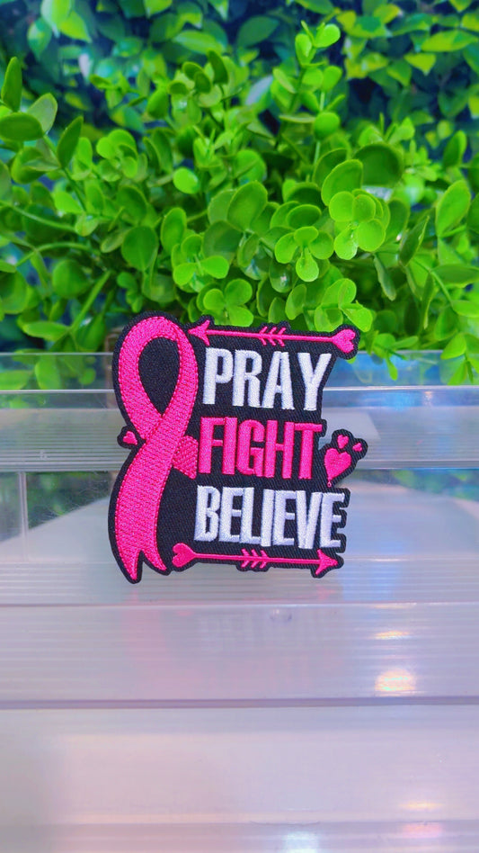 Breast cancer awareness iron on patch