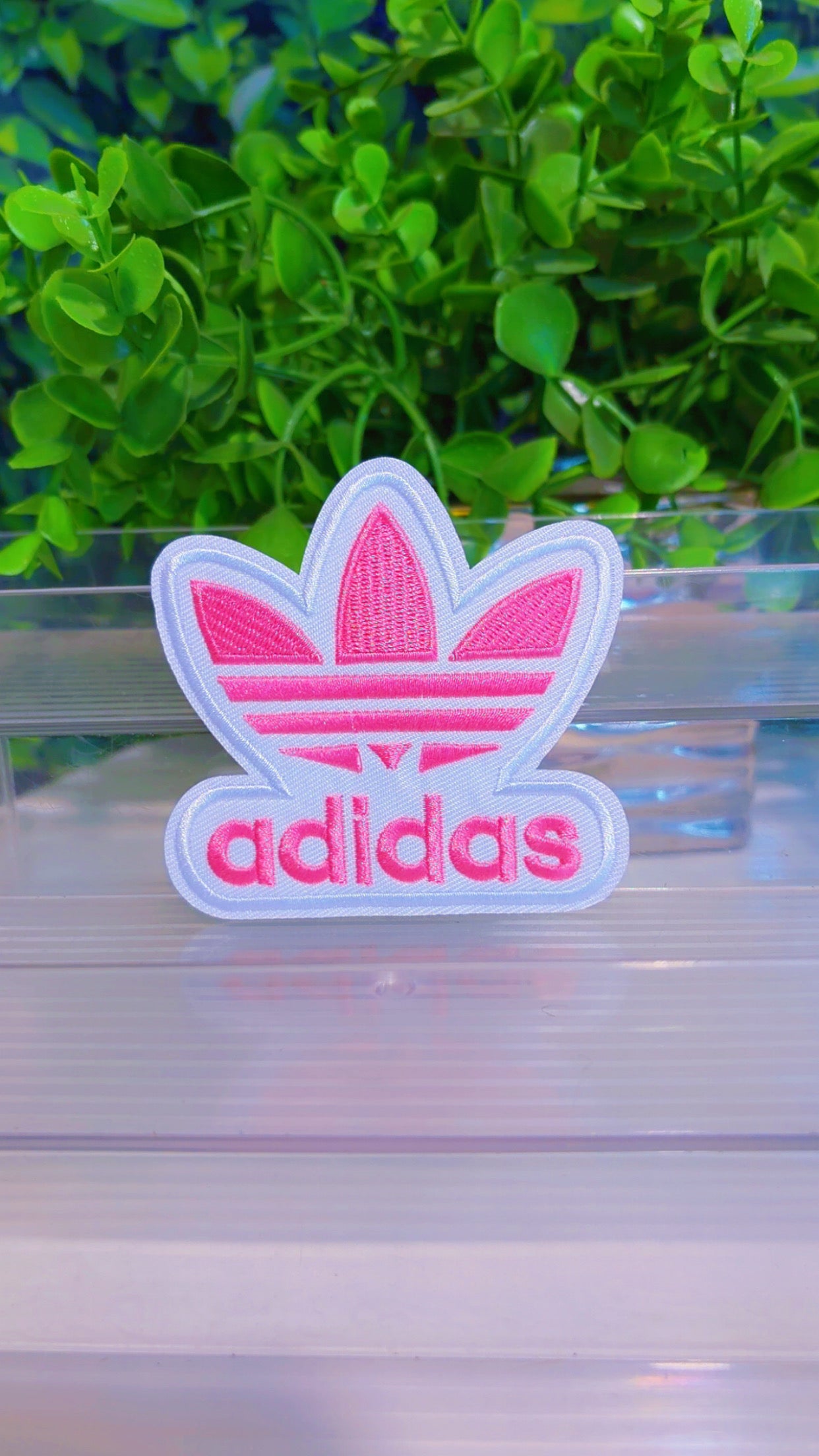 Pink iron on patch set