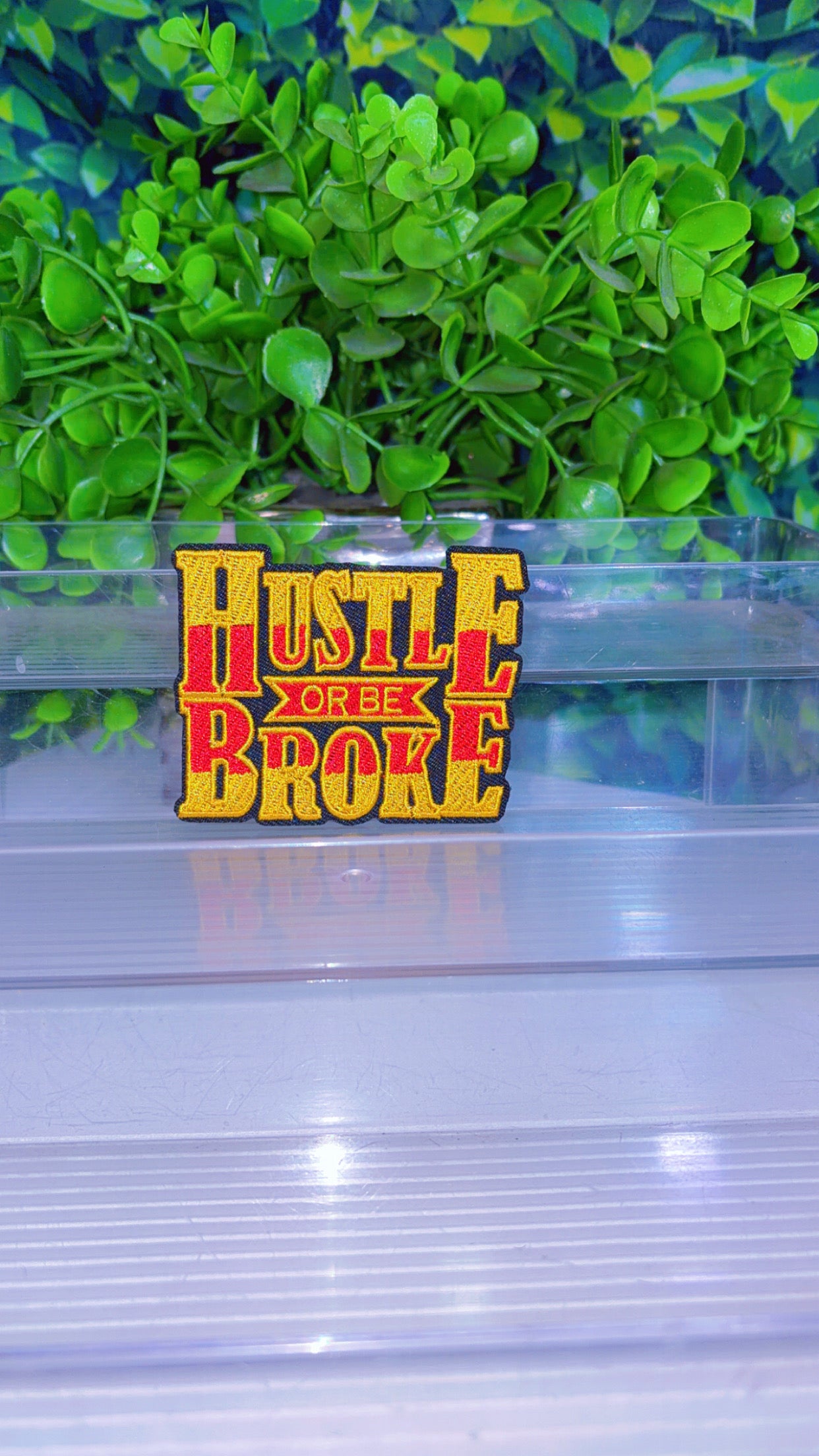 Hustle or be broke iron on patch