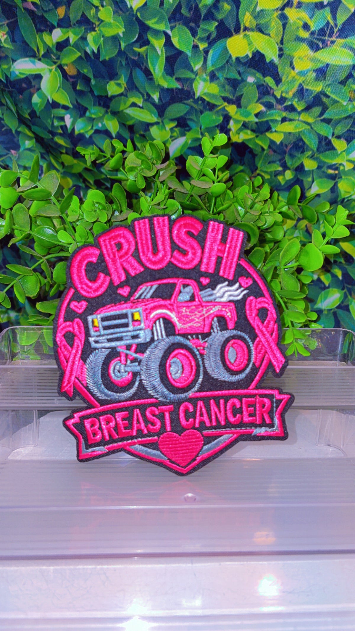 Crush Breast cancer iron on medium patch