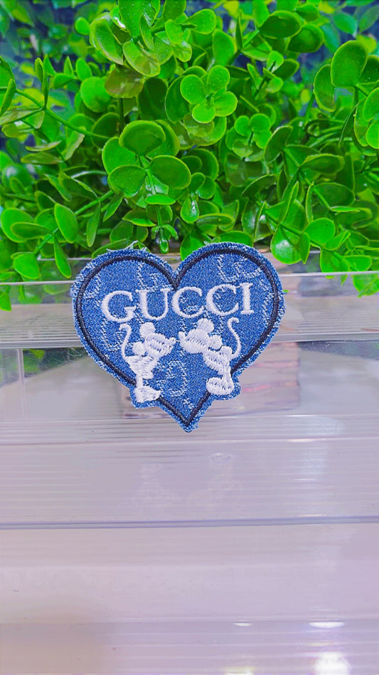 Denim mouse iron on patch