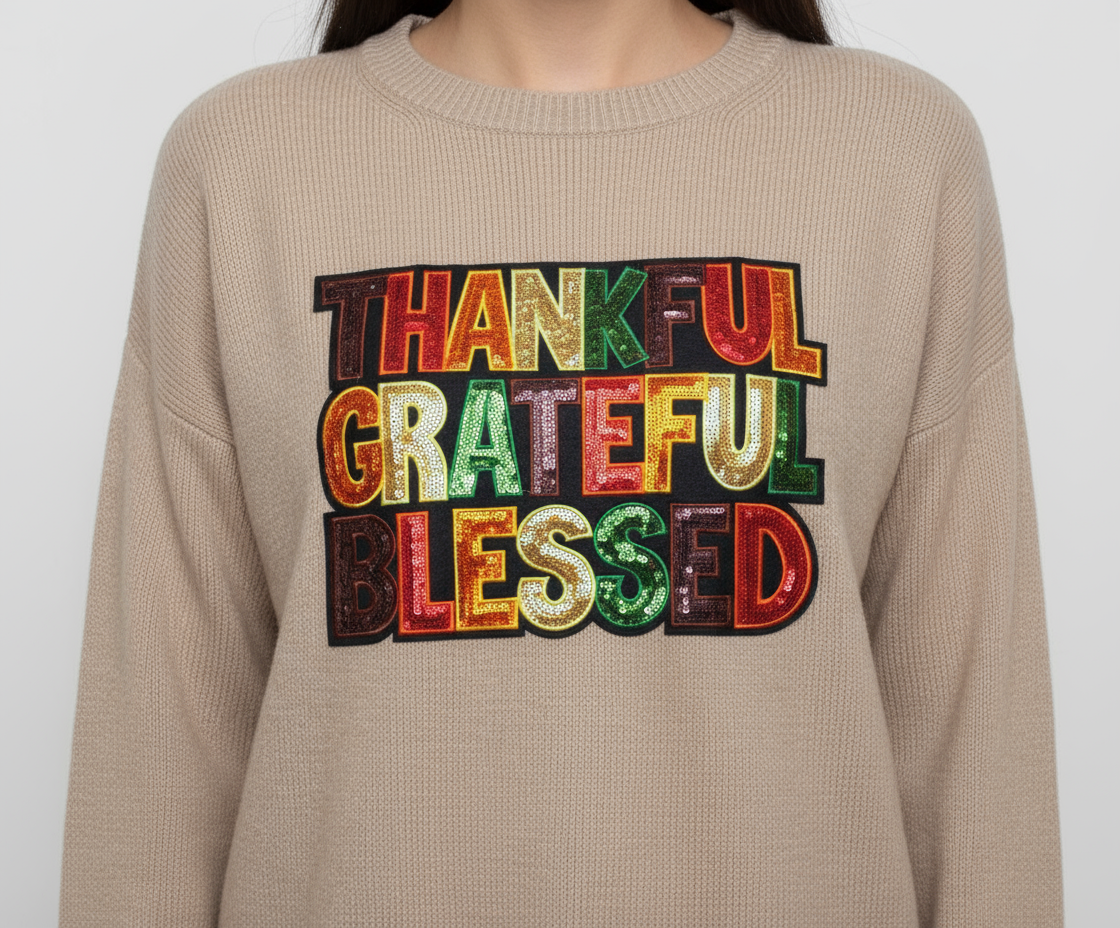 Thankful Greatful Blessed iron on patch