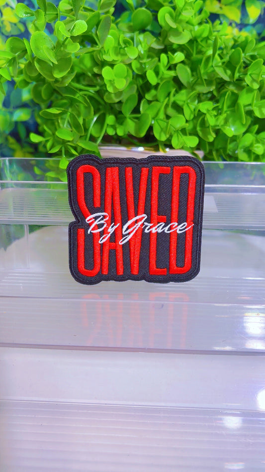 Saved by Grace iron on patch