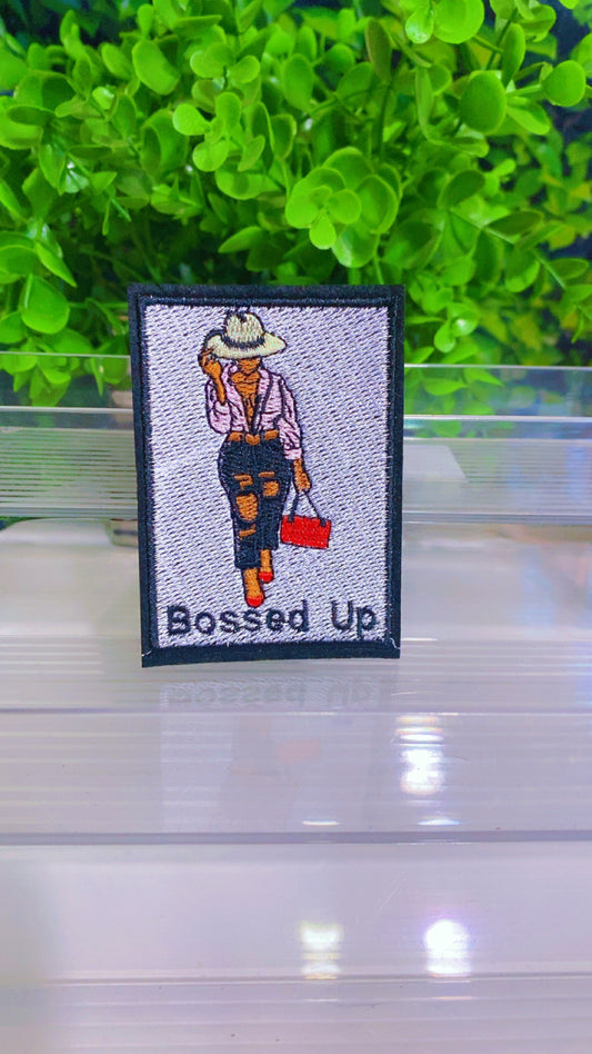 Bossed up diva iron on patch