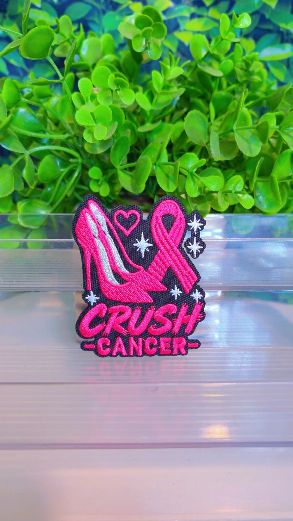 Breast cancer iron on patch