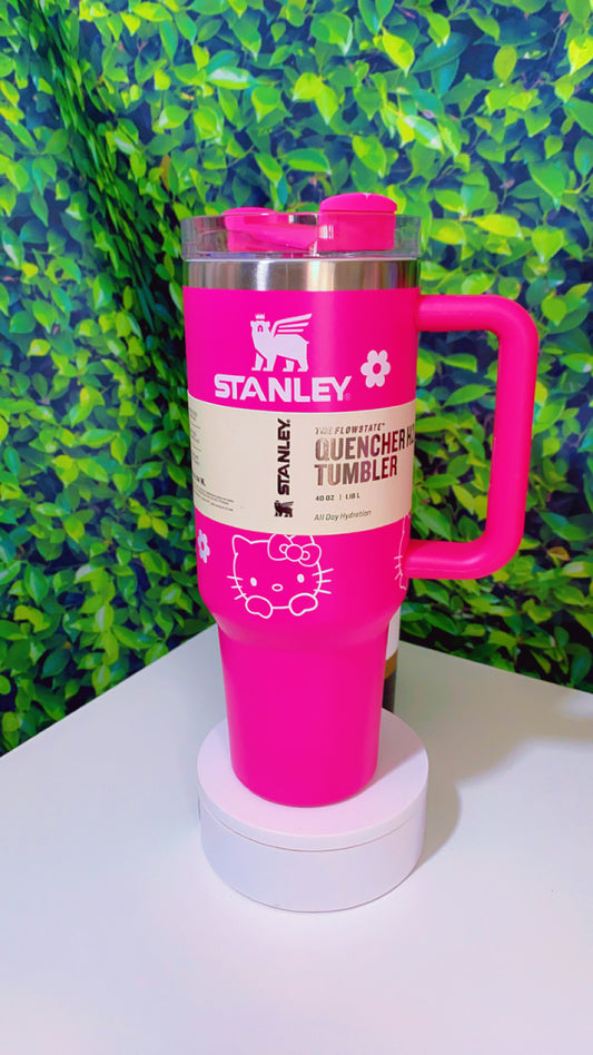 Pink Kitty inspired 40oz tumbler