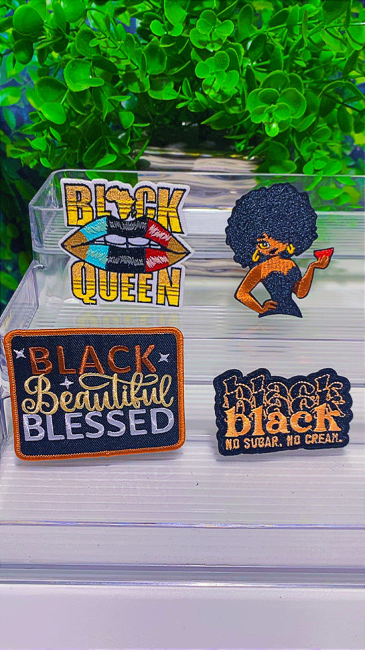Black Queen diy patch set of 4