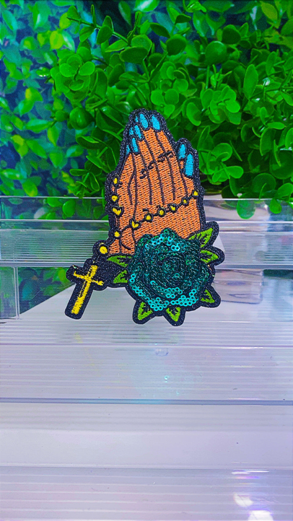 Praying hands ( 3 color options) iron on patch