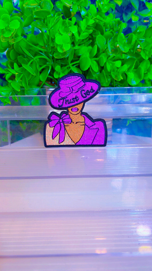 Purple Christian iron on patch