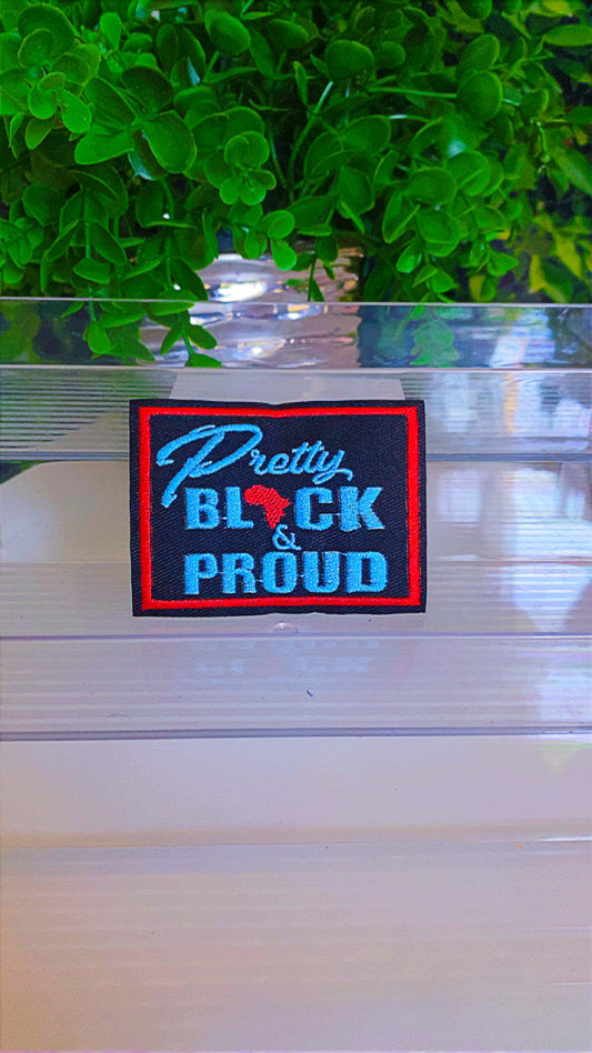 Pretty black & proud iron on patch