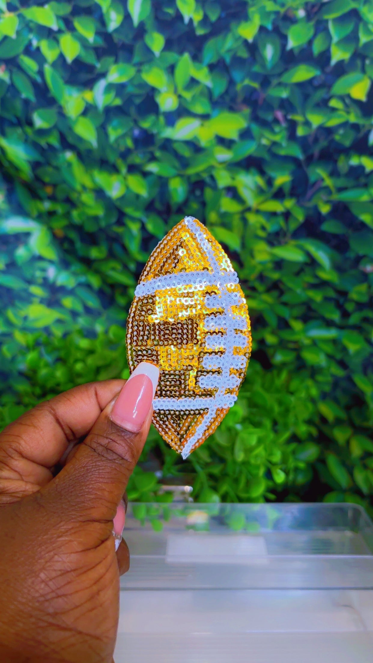 Sequin football iron on my patch🏈 (6 color options)