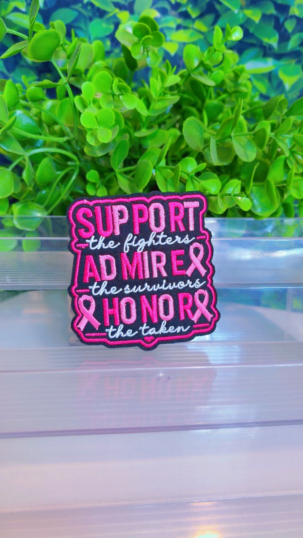 Breast cancer iron on patch