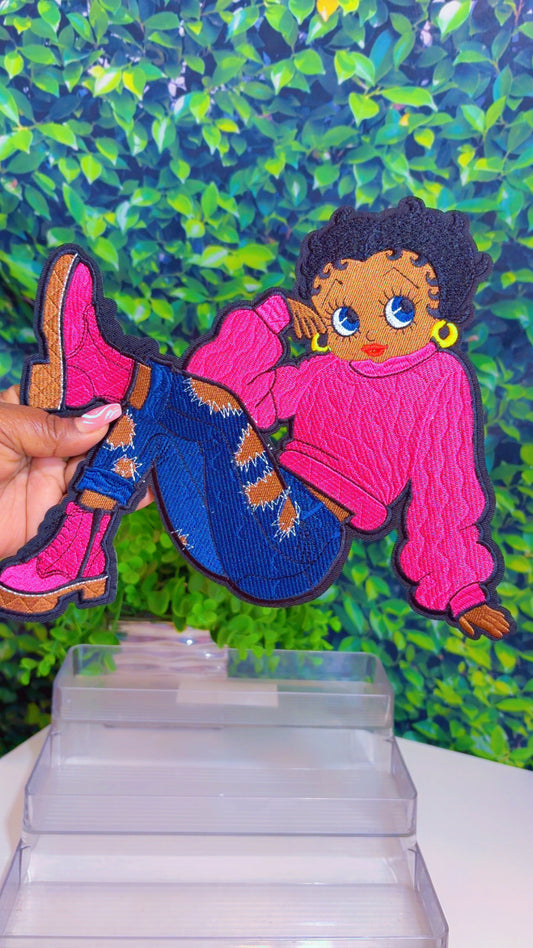Pink sweater Betty big patch or medium patch set