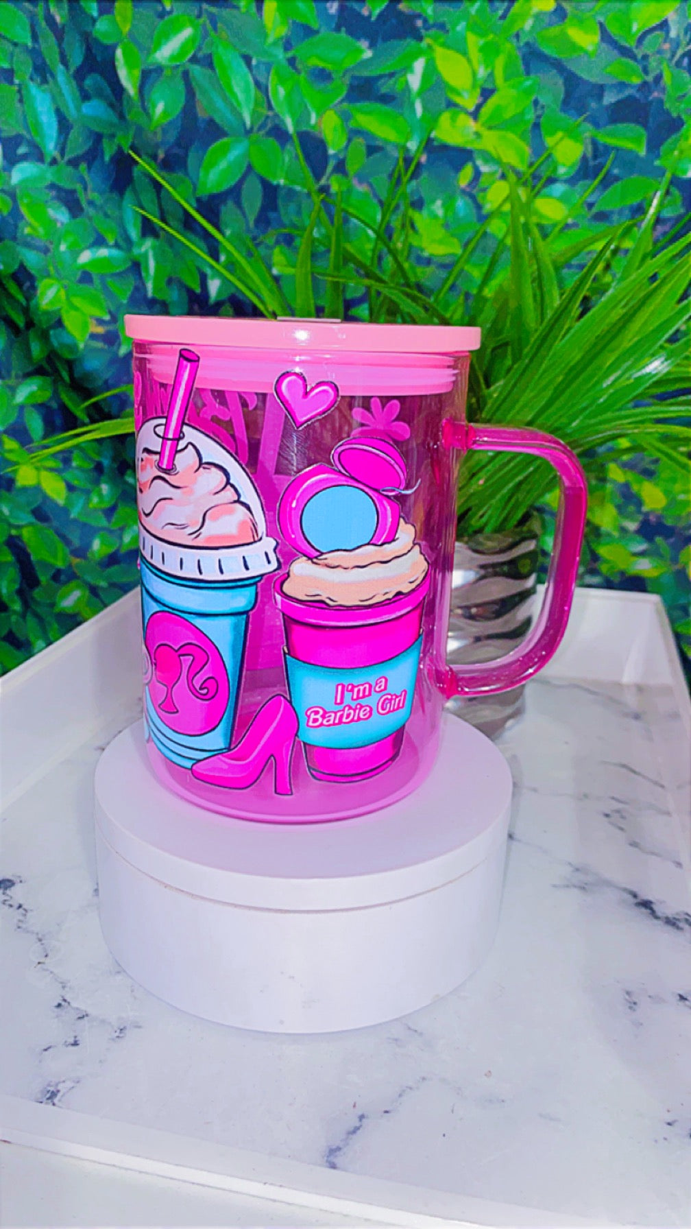 Pink Doll Party Tumbler mug