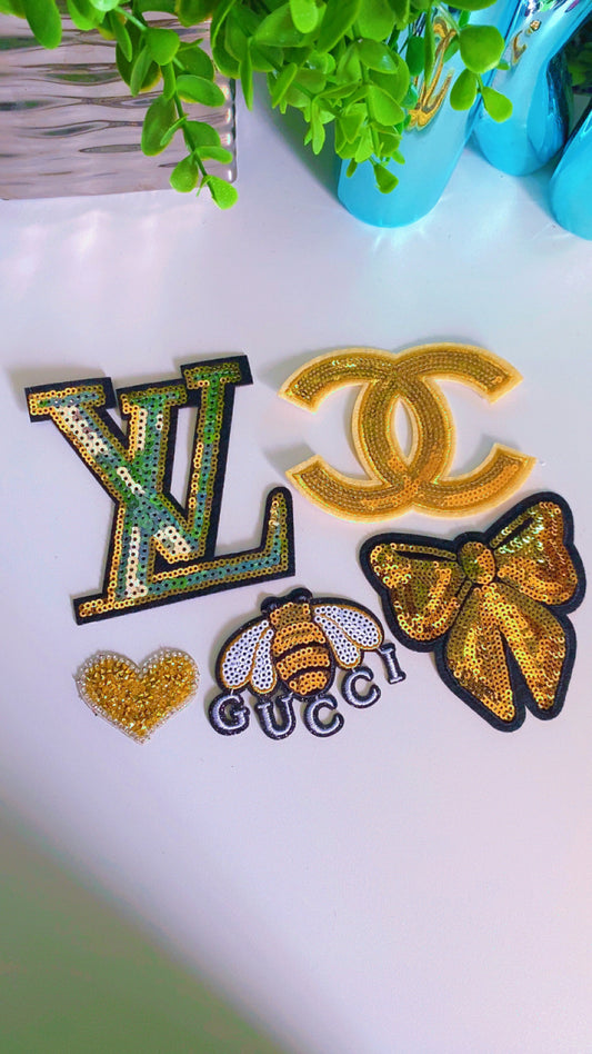 Sequin iron on patch set