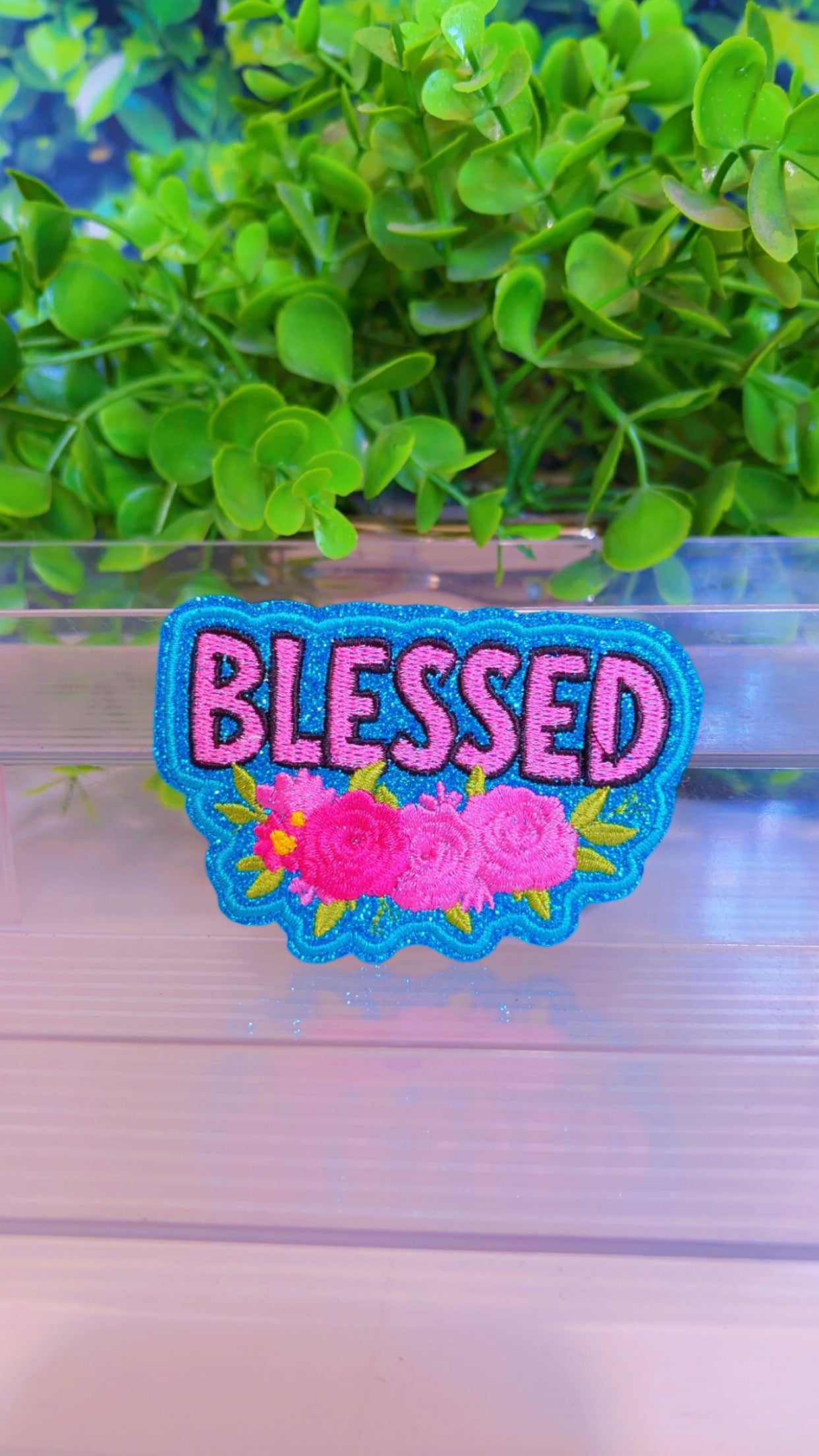 Blessed iron on patch