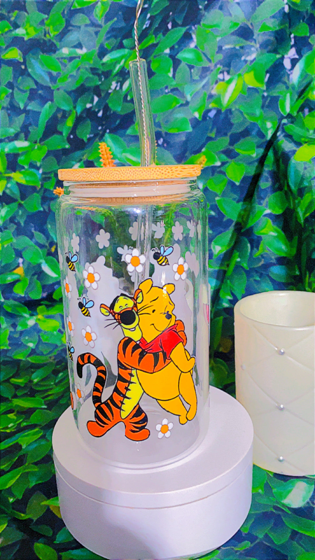 16oz Pooh glass tumbler