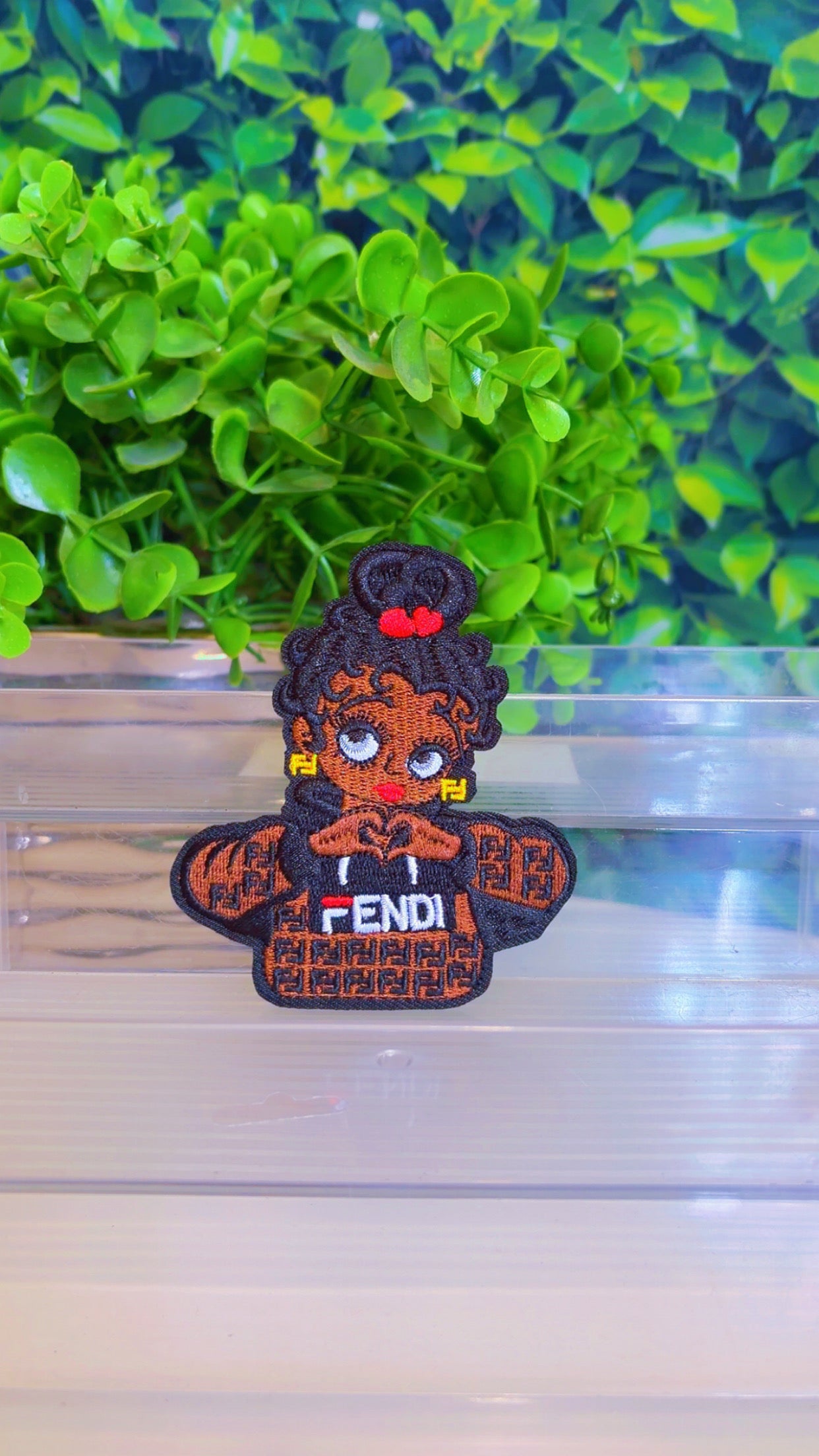F girl iron on patch