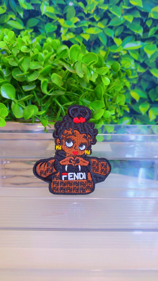 F girl iron on patch