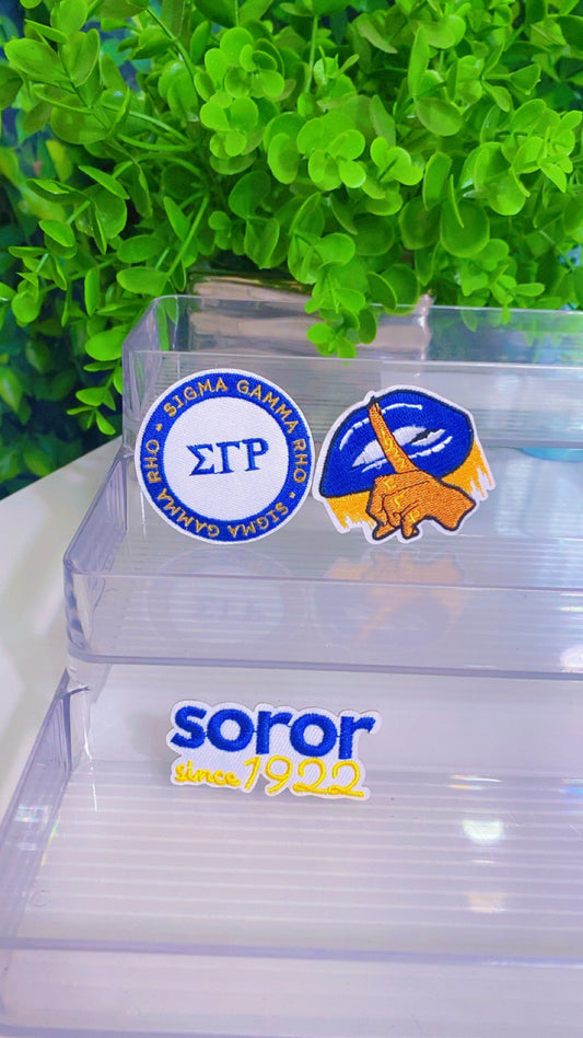 Sorority iron on patch set of 3