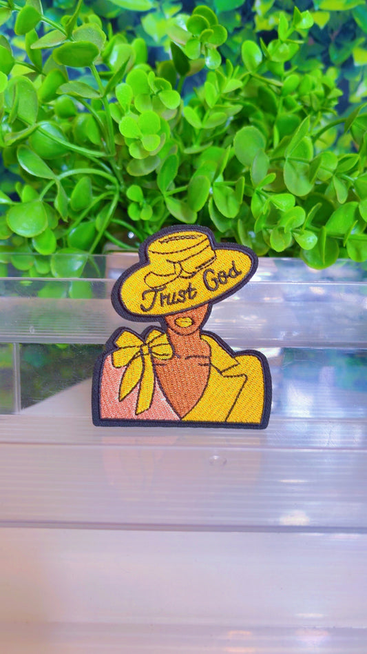Gold Christian iron on patch