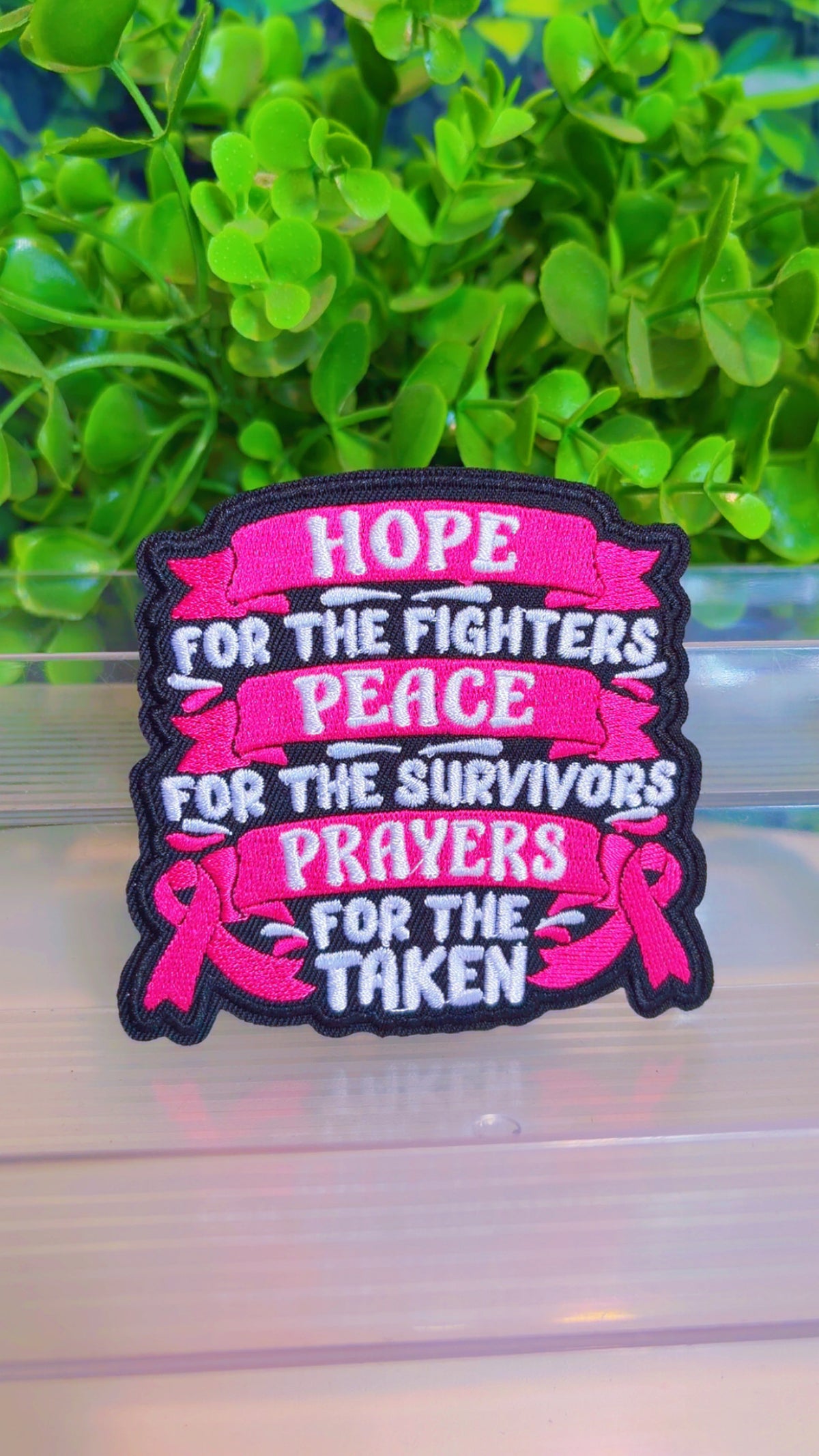 Breast cancer iron on patch