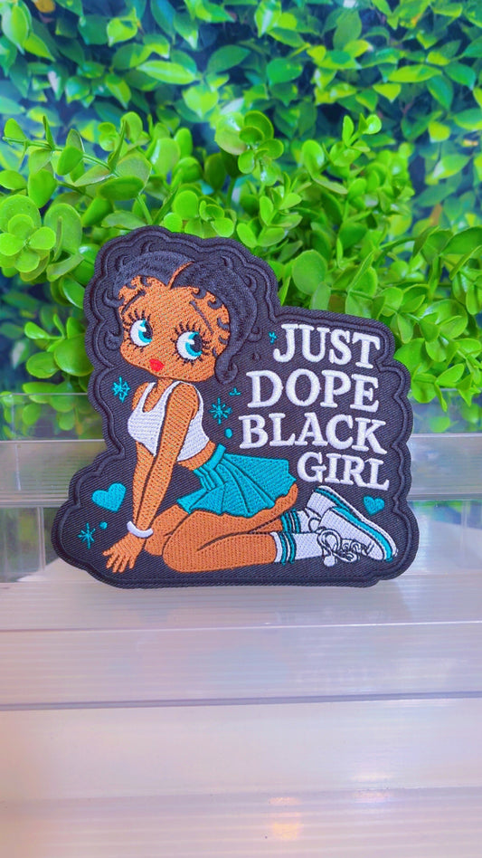 Medium Just a dope black girl iron on patch