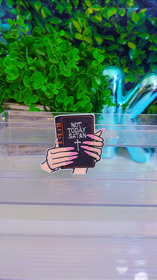 Not today satan iron on patch