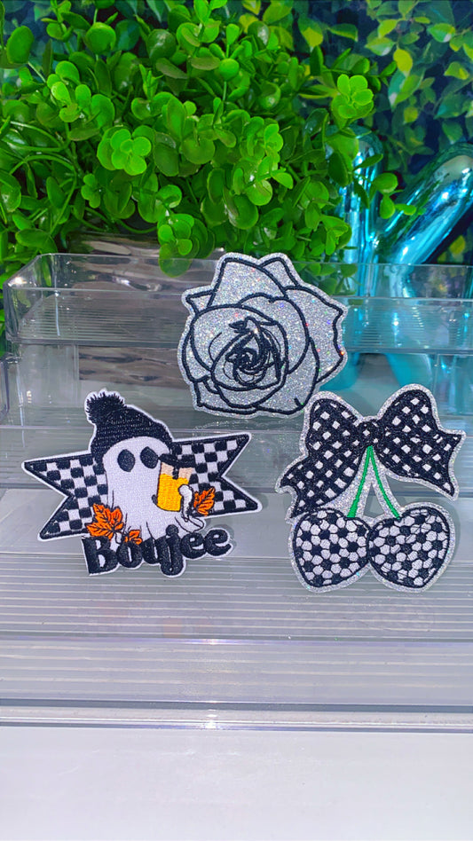 Boujee iron on patch set of 3