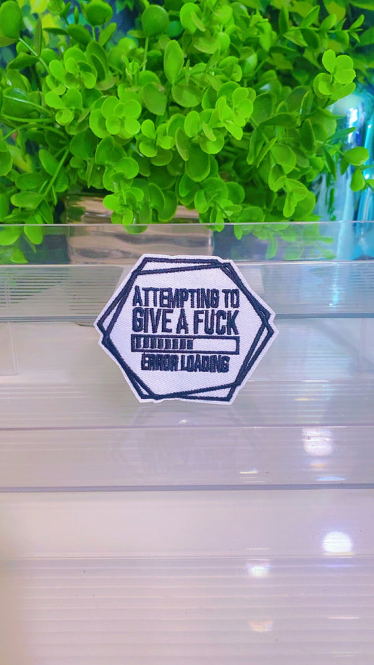 Attempting to give a fuck…..Error loading iron on patch