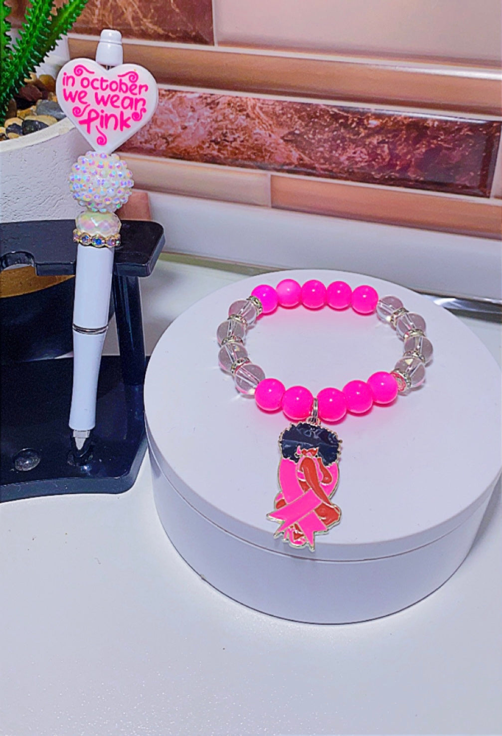 Breast Cancer Pen/bracelet set