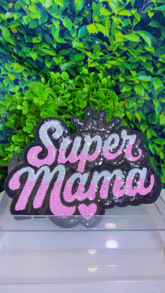 Super mama sequin iron on patch
