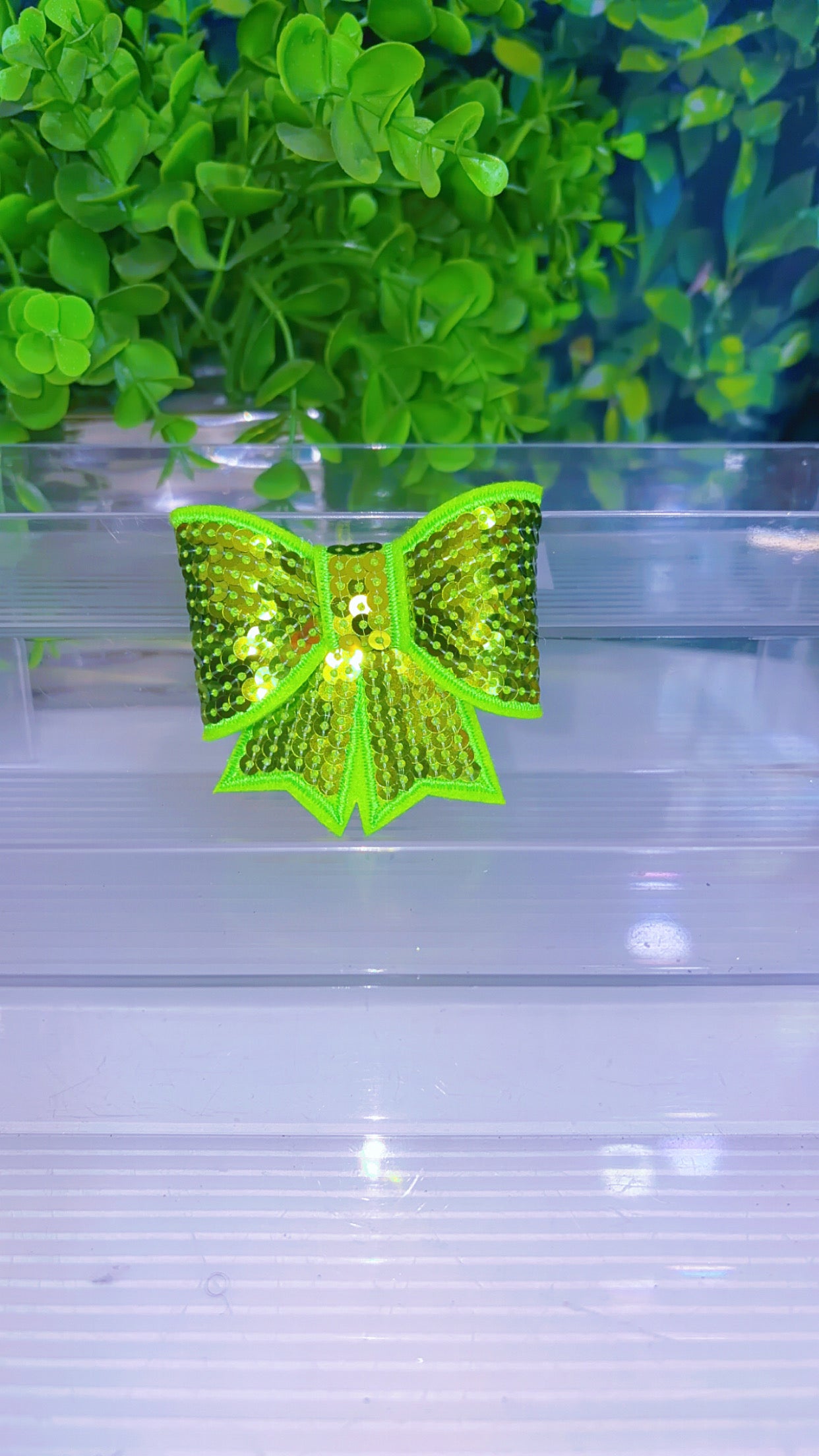 Sequin bow iron on patch (9 color options)