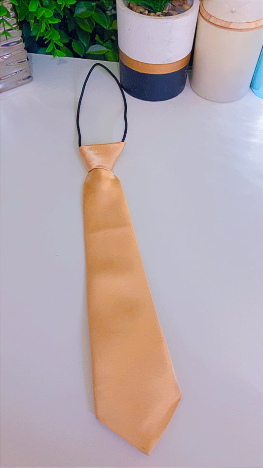 Gold satin tie