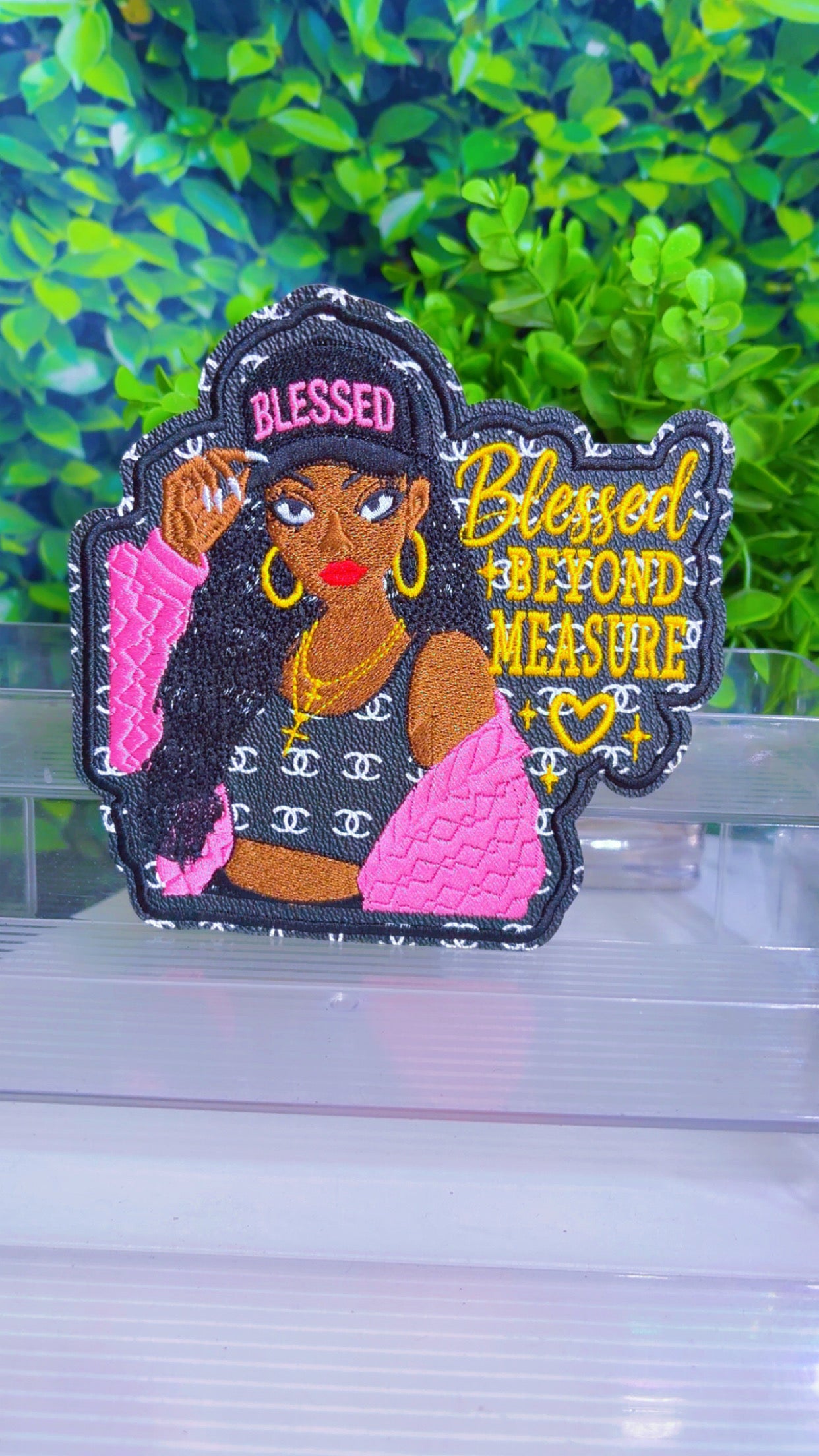 Blessed beyond measures medium iron on patch 6x6 in