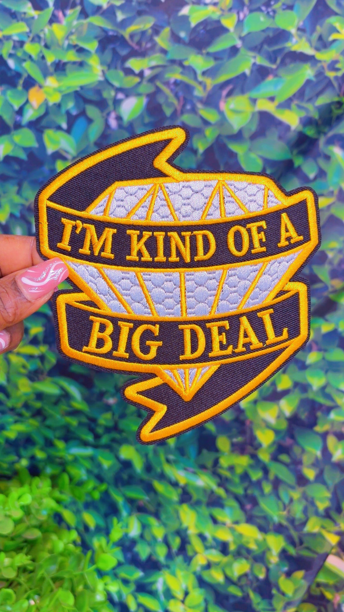 Medium statement iron on patch