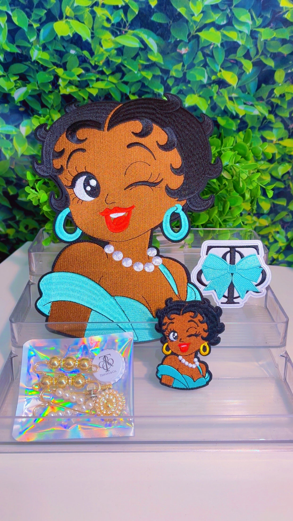 Miss Tiffany iron on patch set